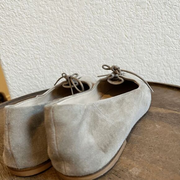 Theory Suede Pleated Bow Tie Ballet Flats Shoes Women's Size 36.5 US 6.5 - Picture 6 of 10